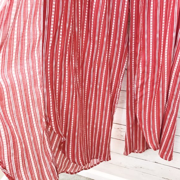 Red Wide Leg Off Shoulder Tie Waist Jumpsuit XL - Picture 4 of 6